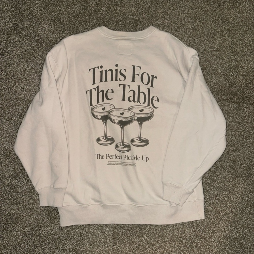 Abercrombie & Fitch White Graphic Crewneck Sweater
